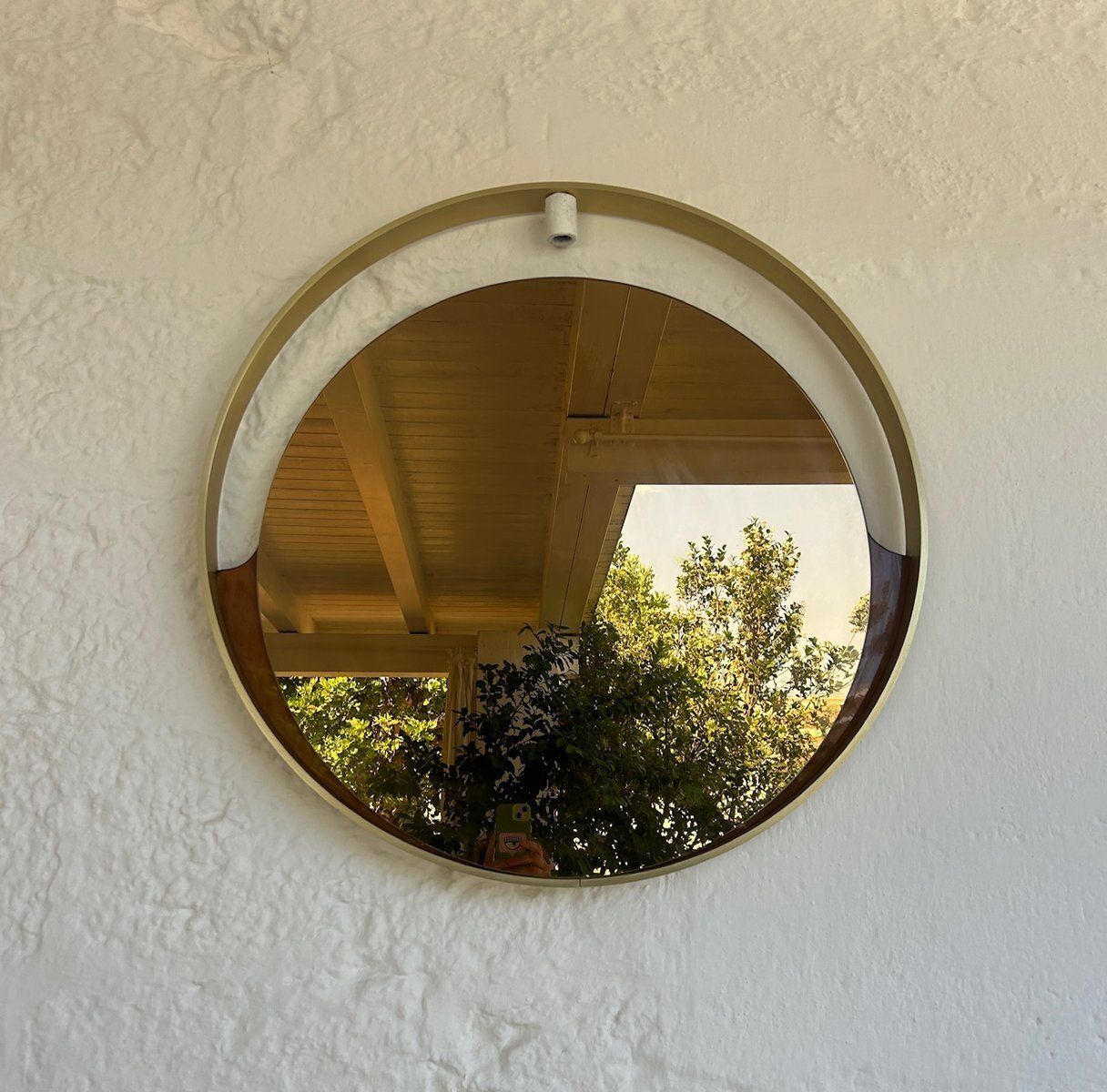 Italian Brass And Smoked Glass Mirror, 1970s photo 3019.0