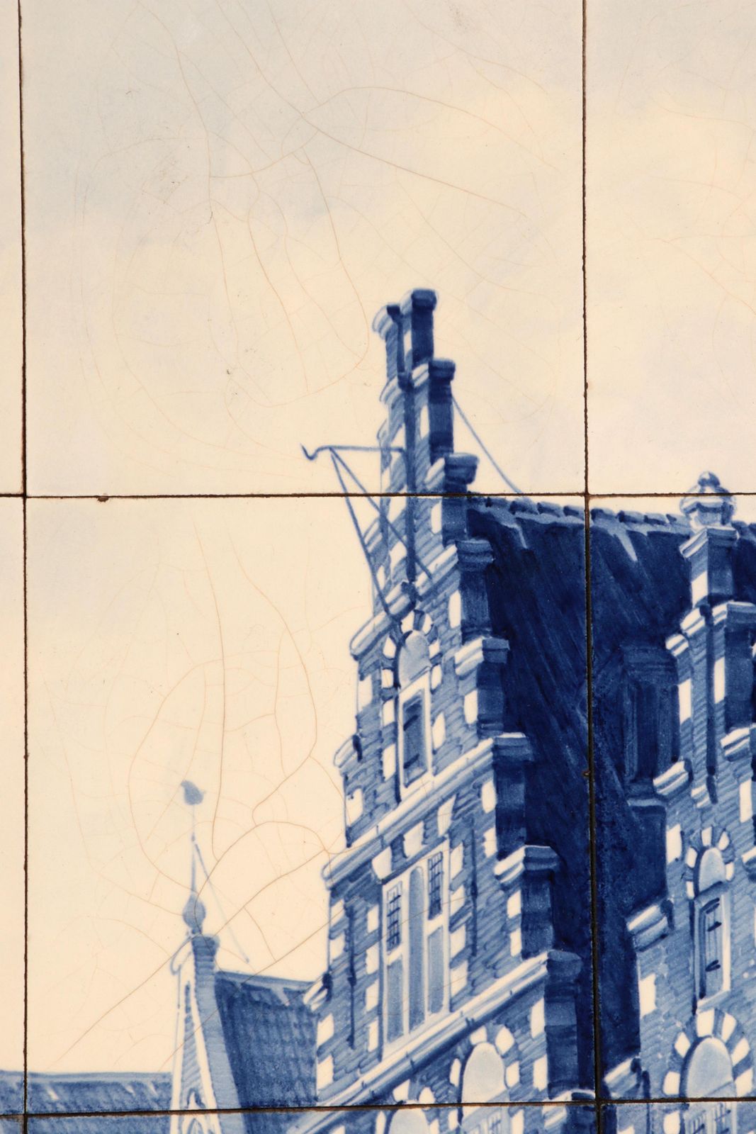 Dutch Delft Por Fles Large Tile Tablaeu De Waag By Cornelis Springer 1898 photo buy