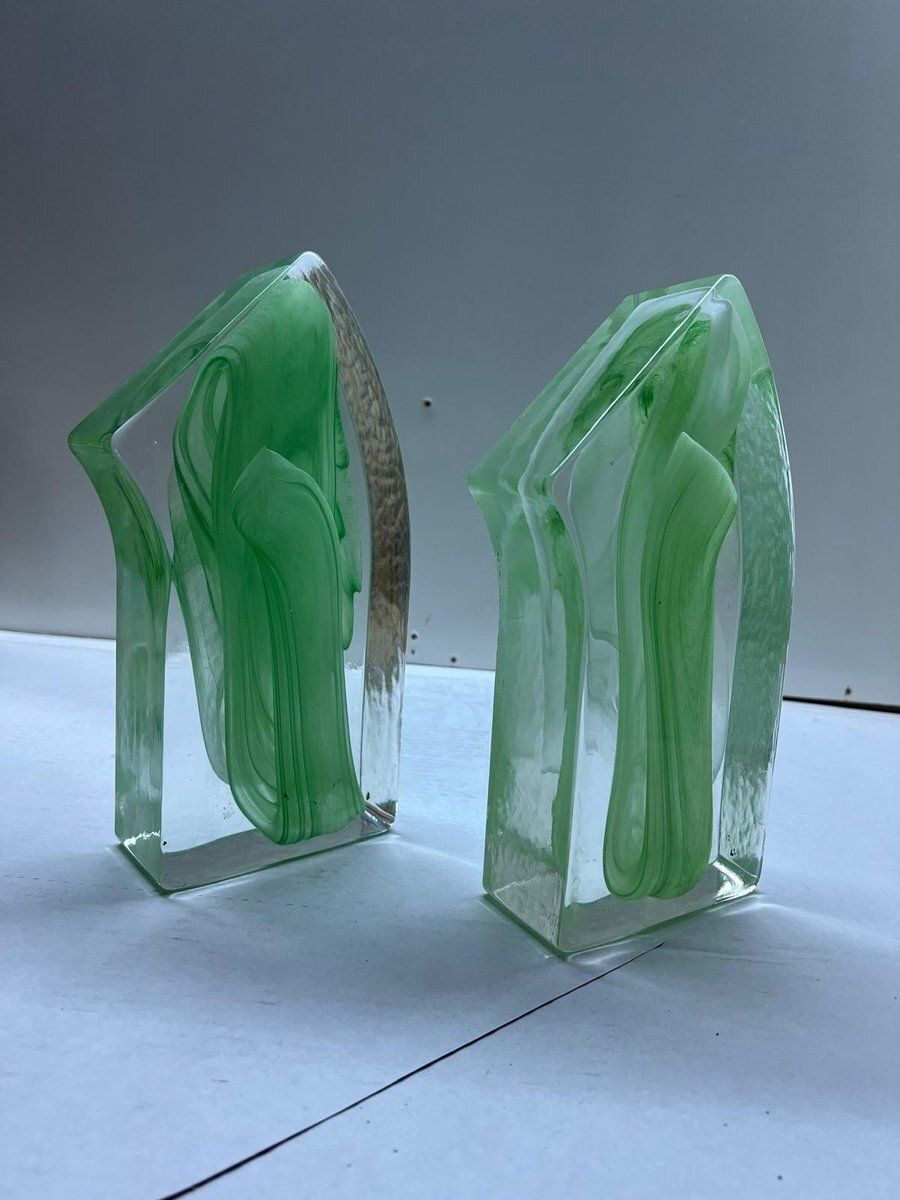 Sculptures In Murano Glass, Italy, 1990s, Set Of 2 photo vintage