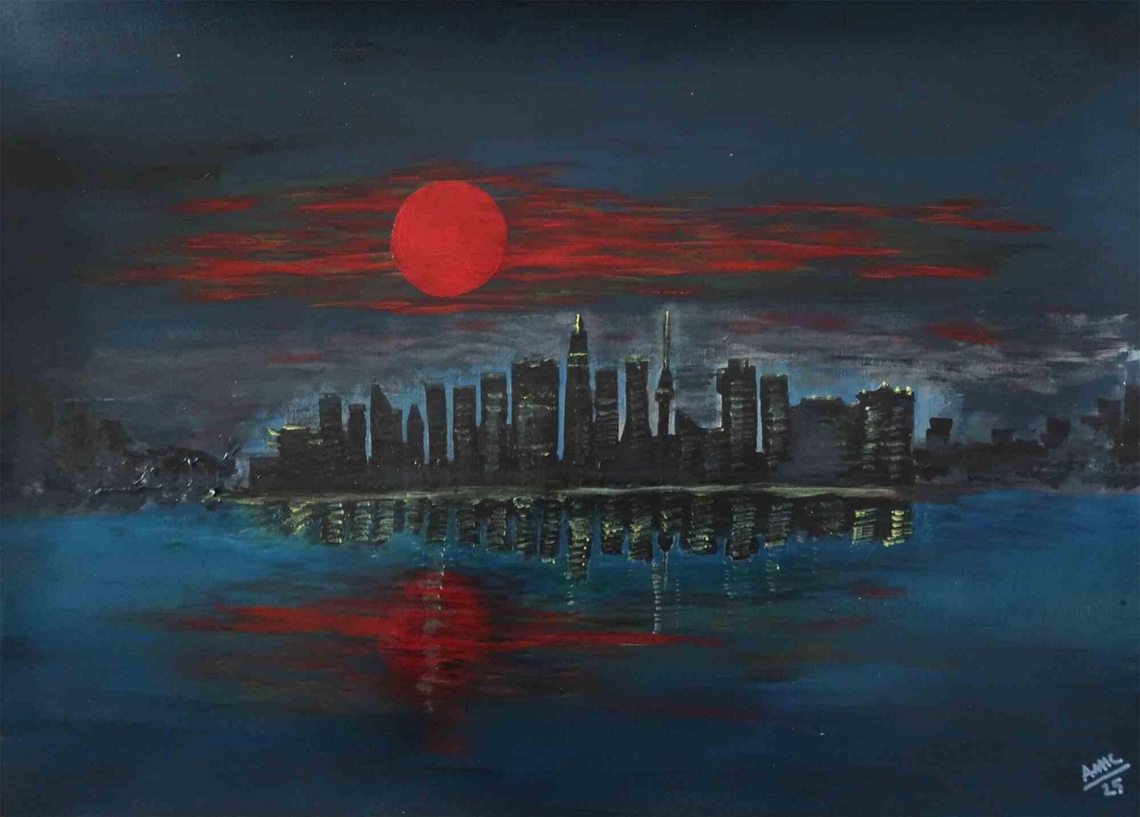 Anna Maria Cabonicity Sunset   Acrylic By Anna Maria Caboni   20252025