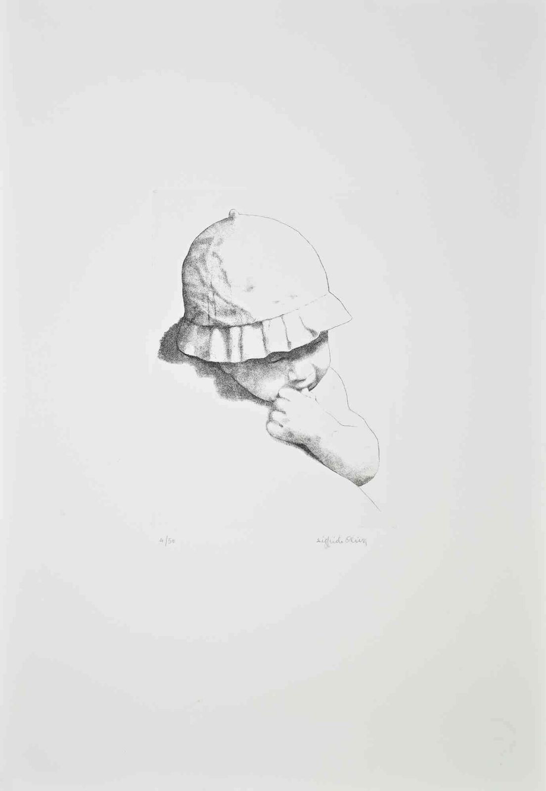Sigfrido Olivaportrait Of Child   Etching By Sigfrido Oliva   19911991