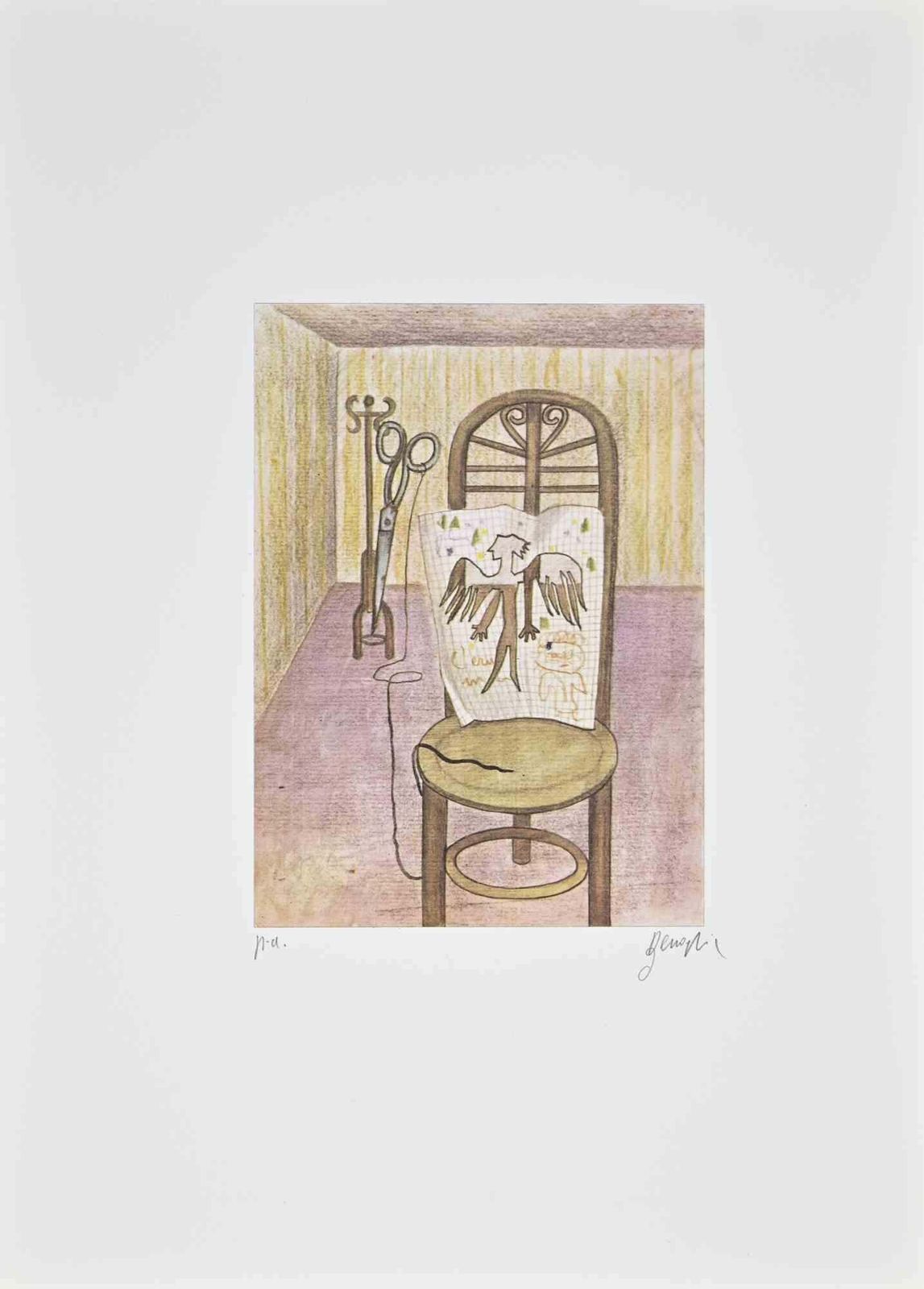 Enrico Benagliathe Barber   Lithograph By Enrico Benaglia   1990s1990s