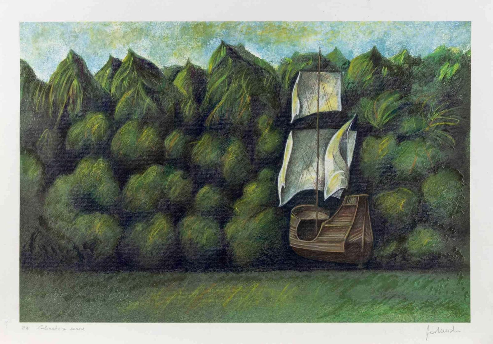 Franco Fortunatothe Ship   Screenprint By Franco Fortunato   1990s1990s
