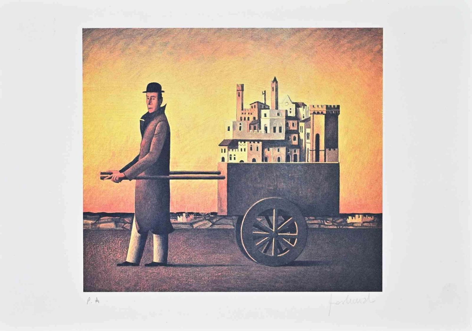 Franco Fortunatothe City Transporter   Lithograph By Franco Fortunato   1990s1990s