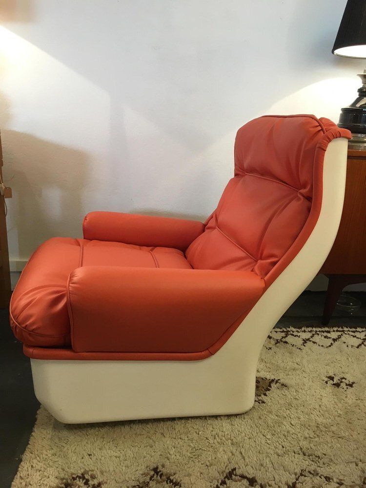 Orange Lounge Chair By Michel Cadestin For Airborne, 1960s photo buy