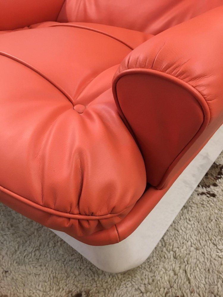 Orange Lounge Chair By Michel Cadestin For Airborne, 1960s photo vintage
