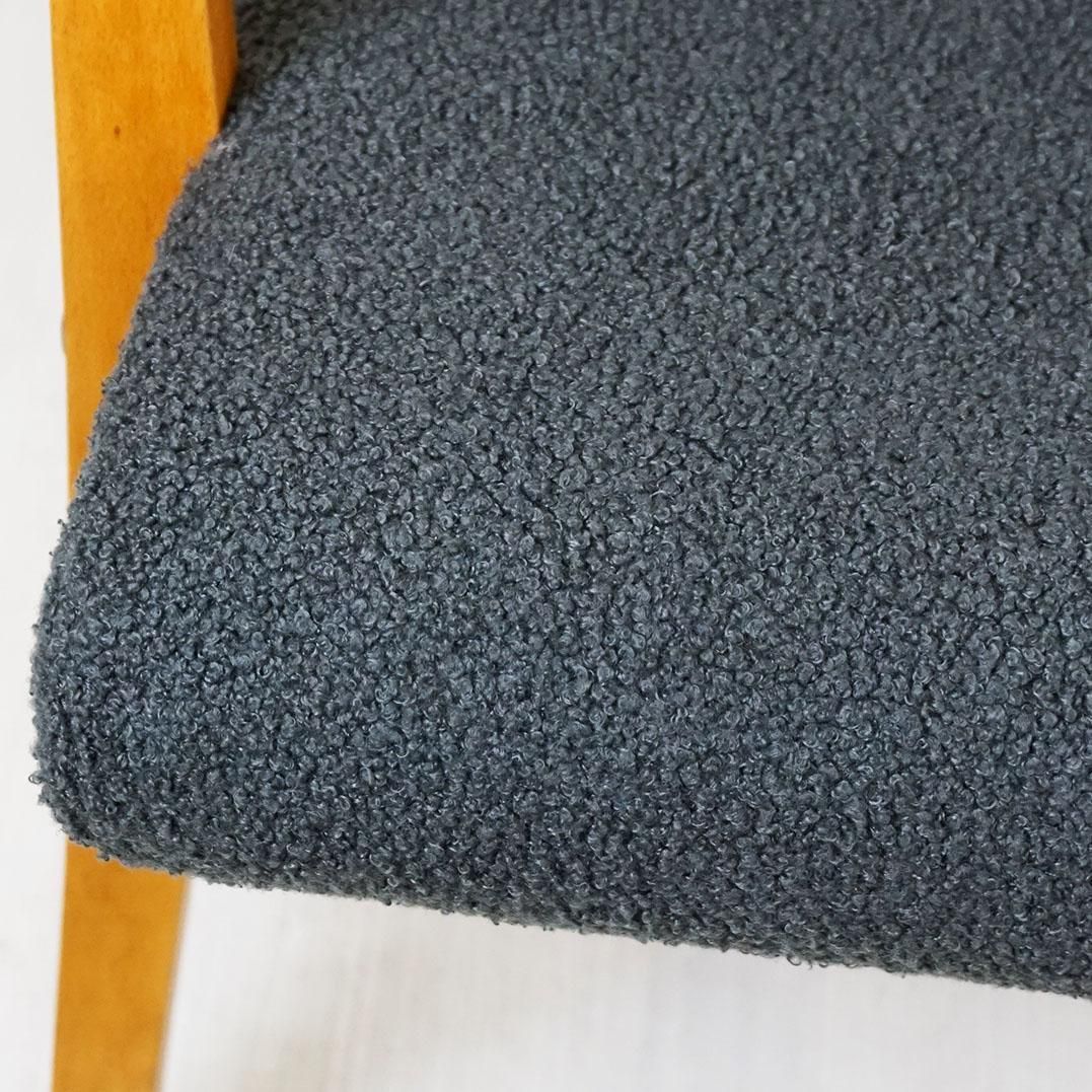 Grey Bouclé Beechwood Café Ritter Lounge Chair By Roland Rainer Vienna photo for sale