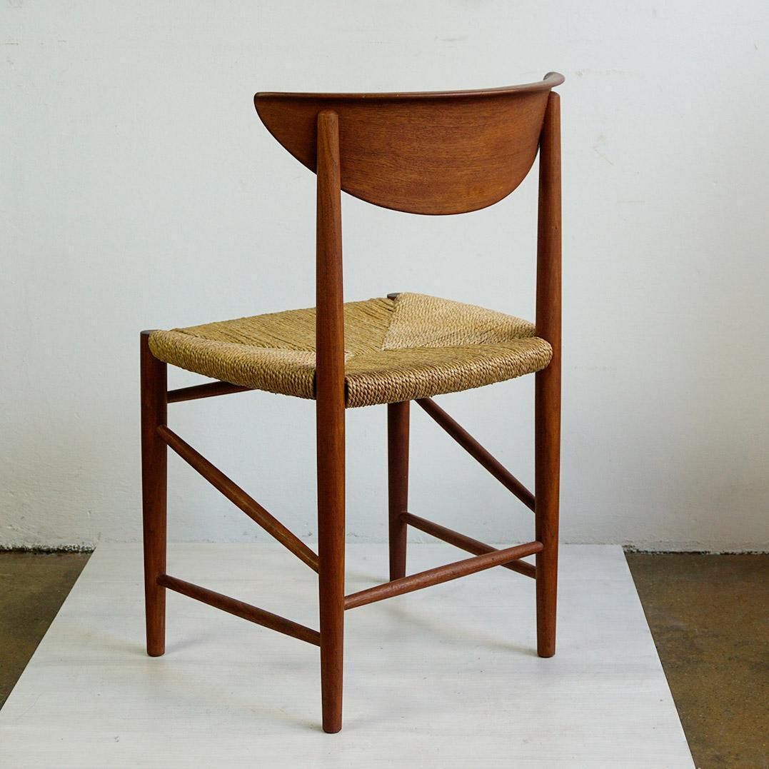Scandinavian Teak And Cane Dining Chair By Peter Hvidt For Soborg, Denmark photo vintage