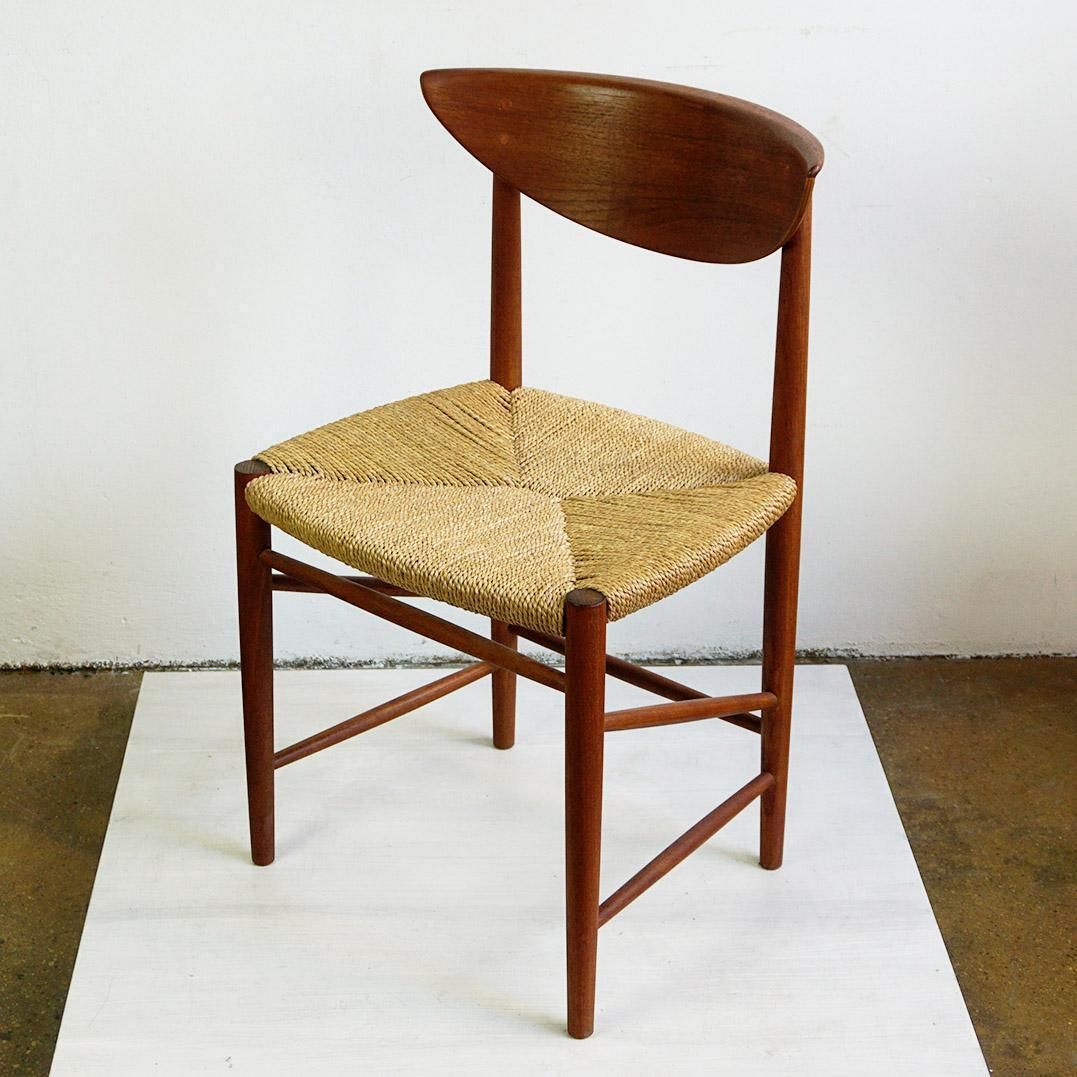 photo furniture Scandinavian Teak And Cane Dining Chair By Peter Hvidt For Soborg, Denmark