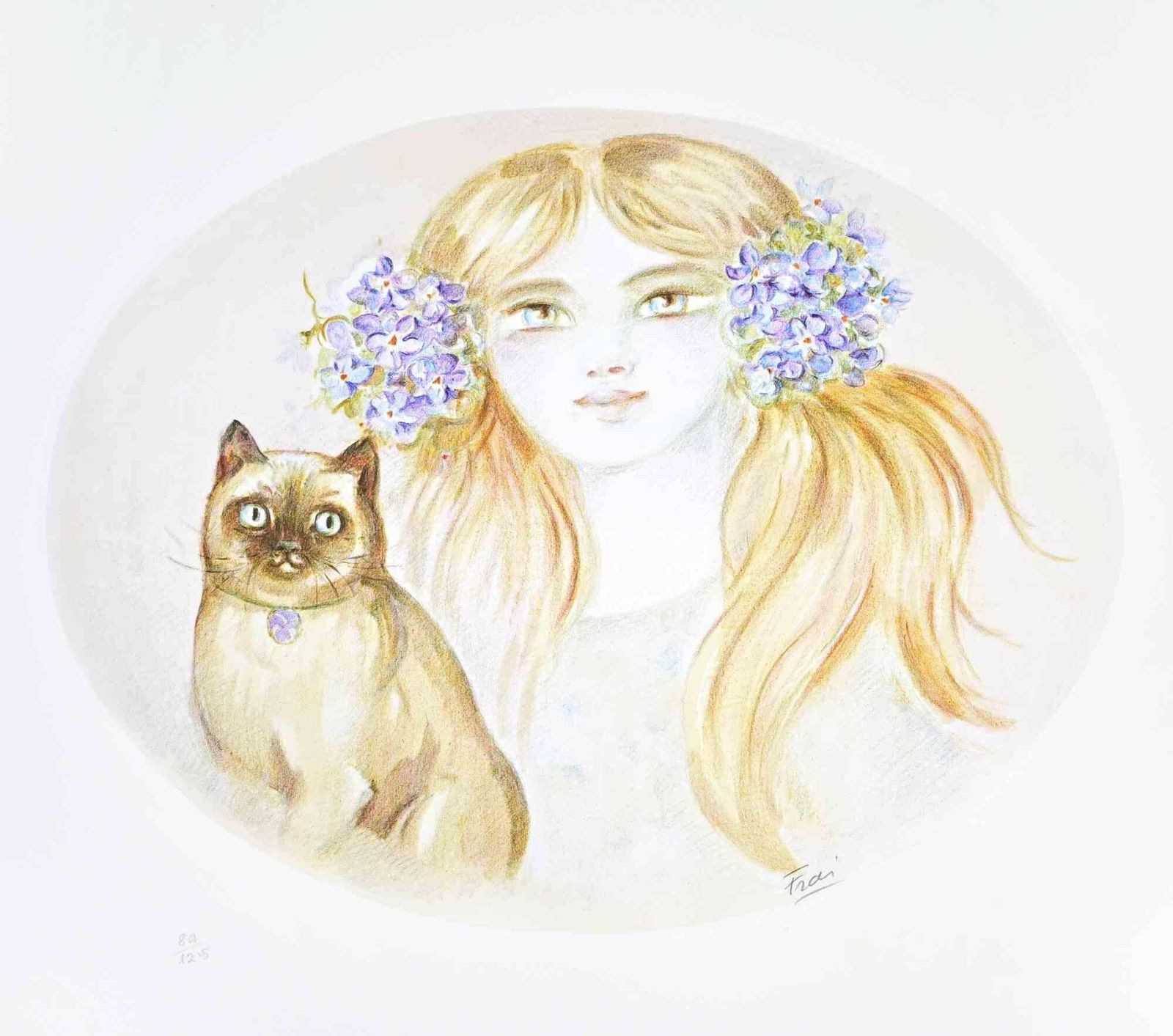 Felicita Fraiportrait   Lithograph By Felicita Frai   1980s1980s photo furniture
