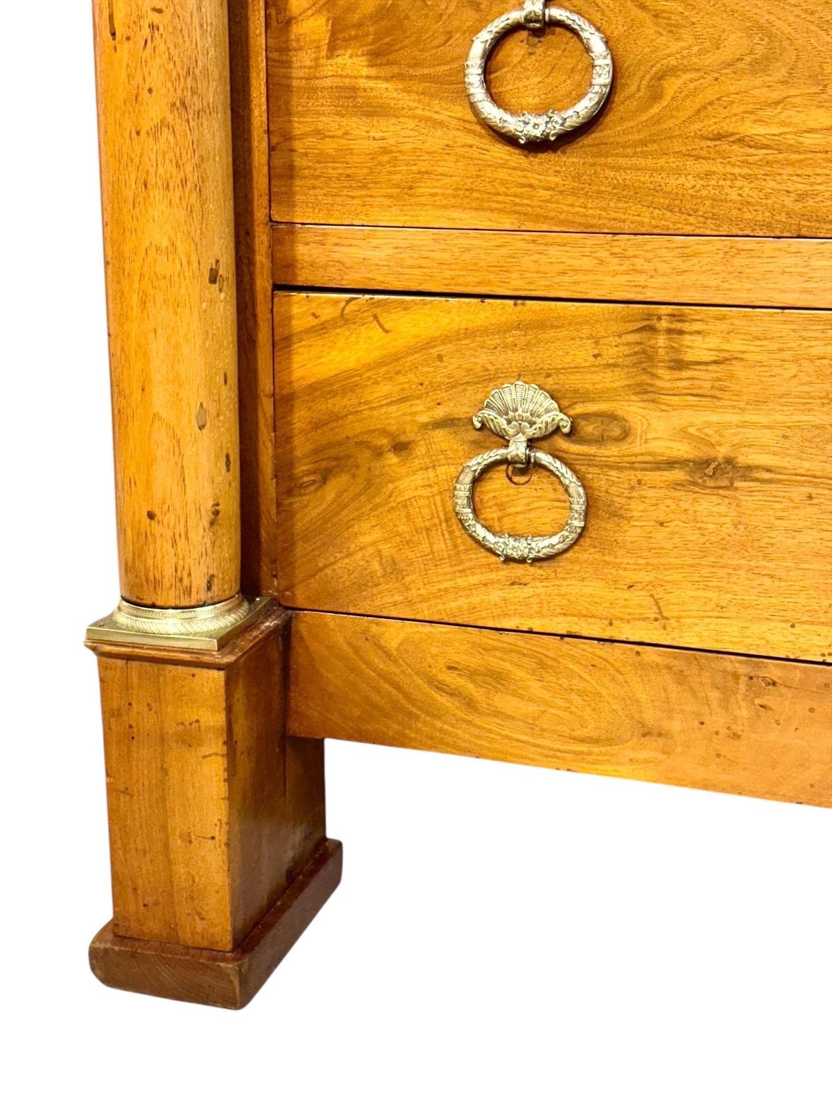 Furniture French Empire Walnut Commode With Bronze Mounts, Early 19th Century photo
