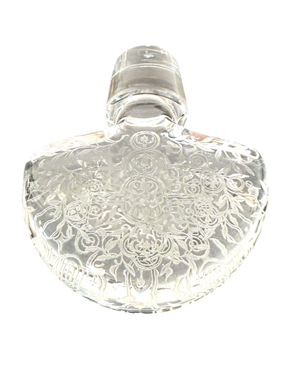 photo furniture Pair Of Baccarat Rohan Engraved Crystal Decanters With Mushroom Stoppers