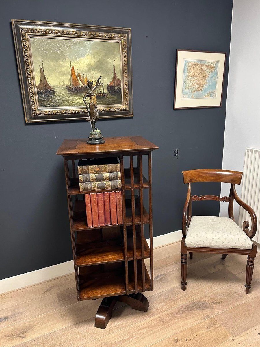 Antique Revolving Bookcase, 1890s photo vinterior