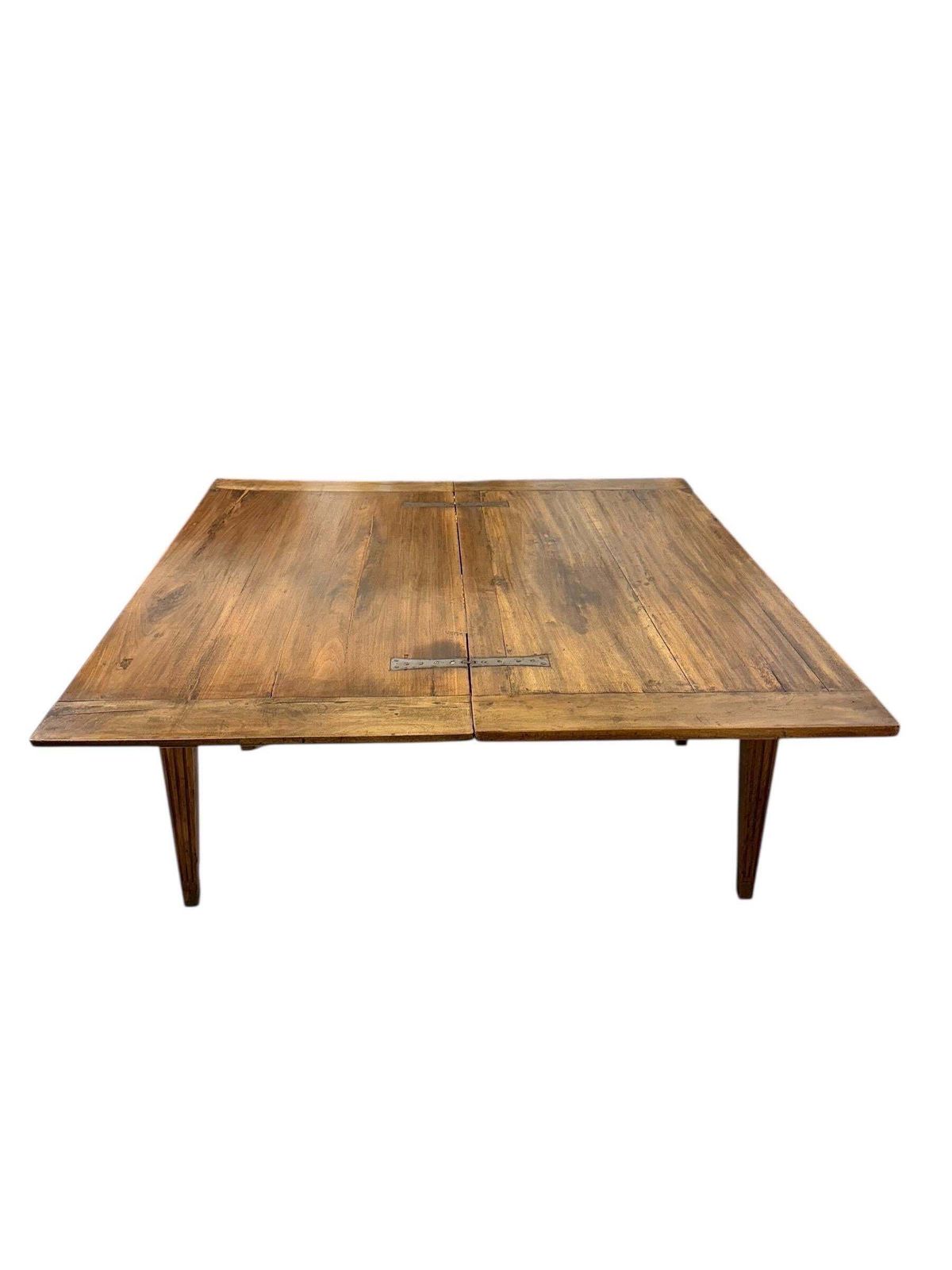 Furniture 18th Century Louis XVI Walnut Table With Fluted Carvings photo