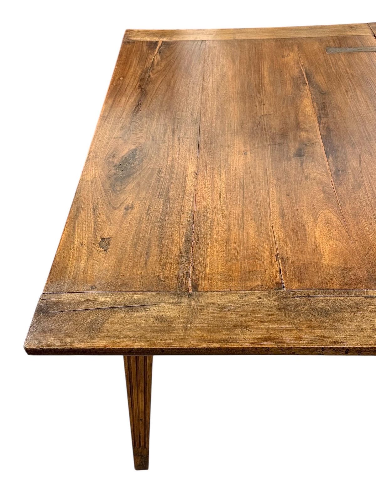 6300.0 18th Century Louis XVI Walnut Table With Fluted Carvings photo