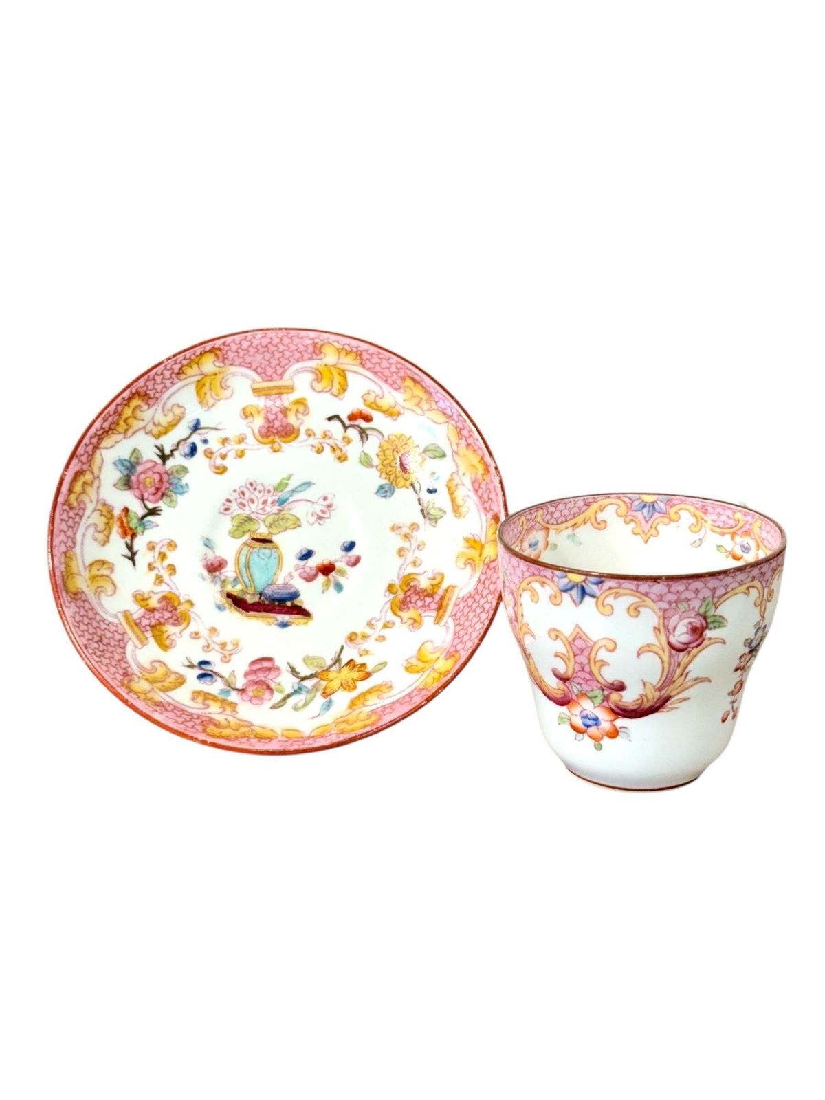 19th Century Set Of Four Samson Paris Polychrome Demitasse Cups & Saucers photo Home Decor