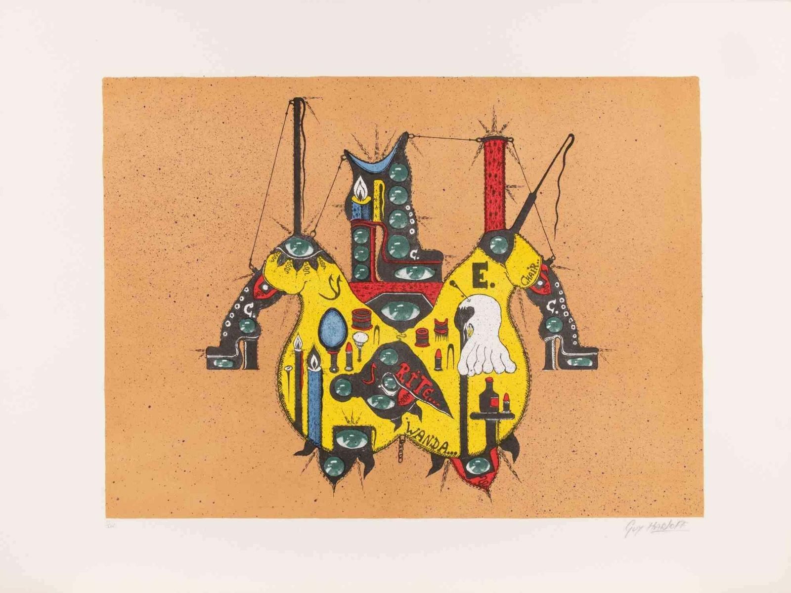 Guy Harloffrit… / Chair… / Wanda…   Screenprint By Guy Harloff   1970s1970s