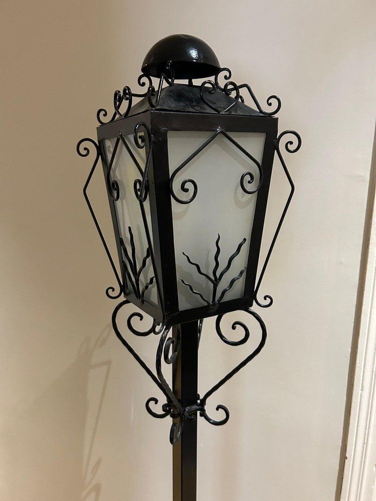 Reverberal Wrought Iron Floor Lamp, 1950s photo for sale