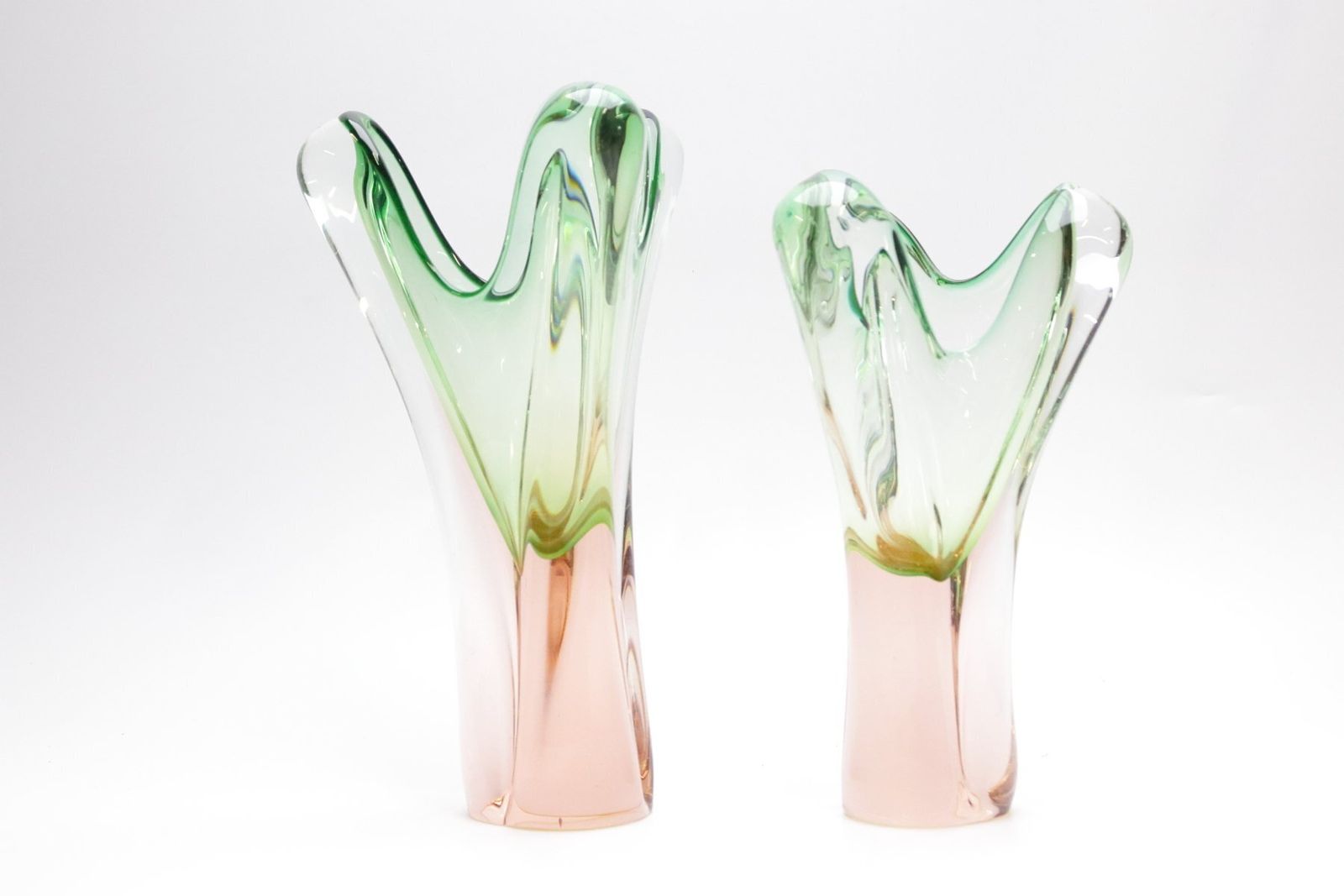 Glazen Vaas En Schaal Van Josef Hospodka Voor Sklarny Chribska, Tsjechisch, Jaren 1960, Set Van 3 photo Woonaccessoires