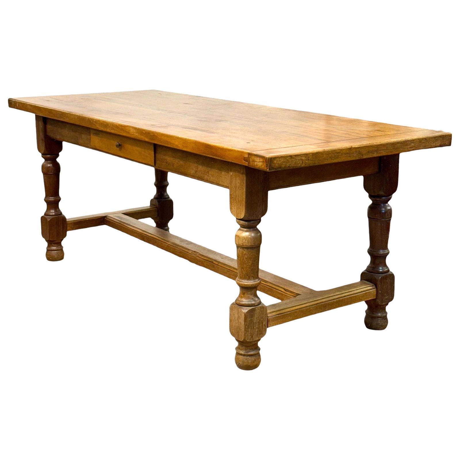 Large 19th Century French Oak Farmhouse Table With Drawer