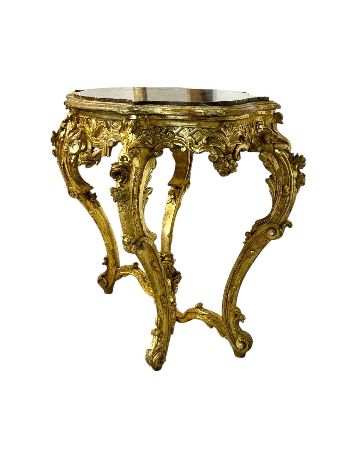 Louis XV Style Giltwood Center Table With Breccia Marble Top, 19th Century photo Home Decor
