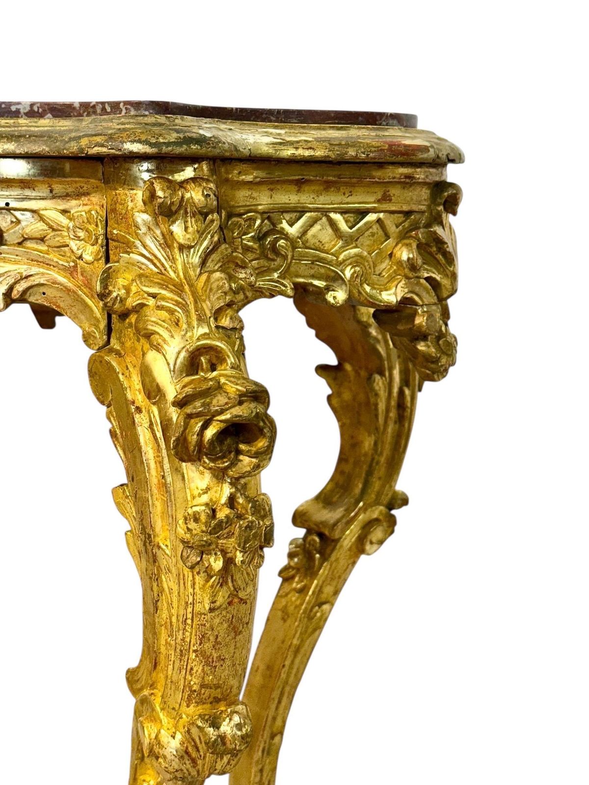 Louis XV Style Giltwood Center Table With Breccia Marble Top, 19th Century photo 2977.0