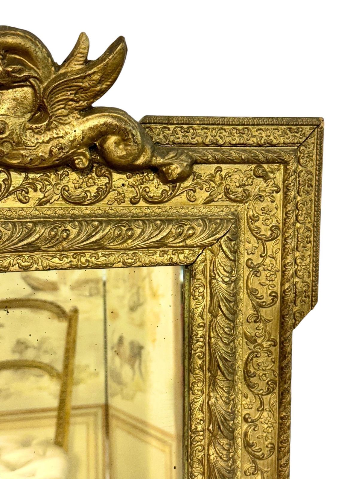 19th Century Louis XVI Style Giltwood Mirror photo vintage