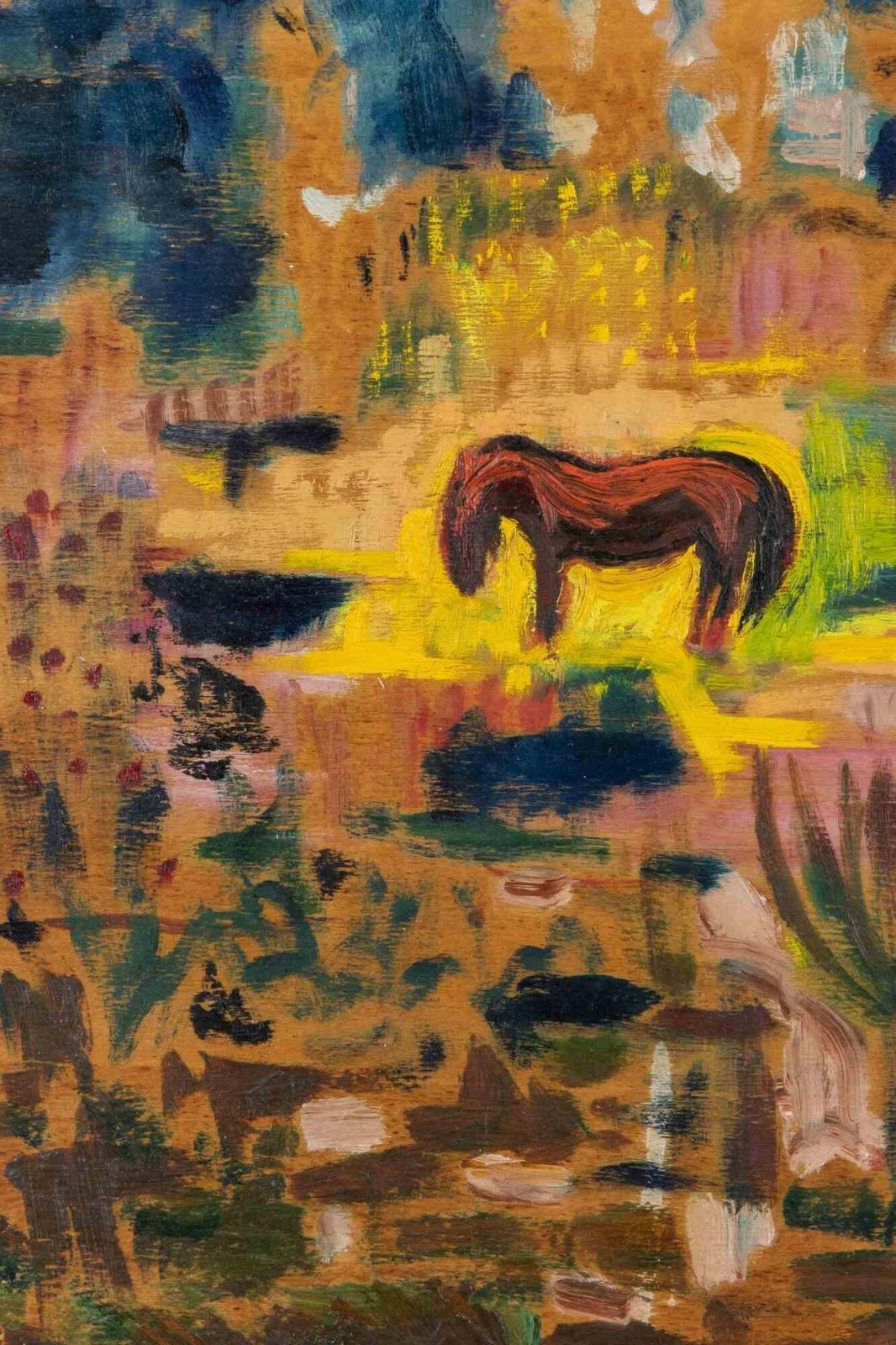 Sirio Pellegrinigrazing Horse   Paint By Sirio Pellegrini   1960s1960s photo for sale