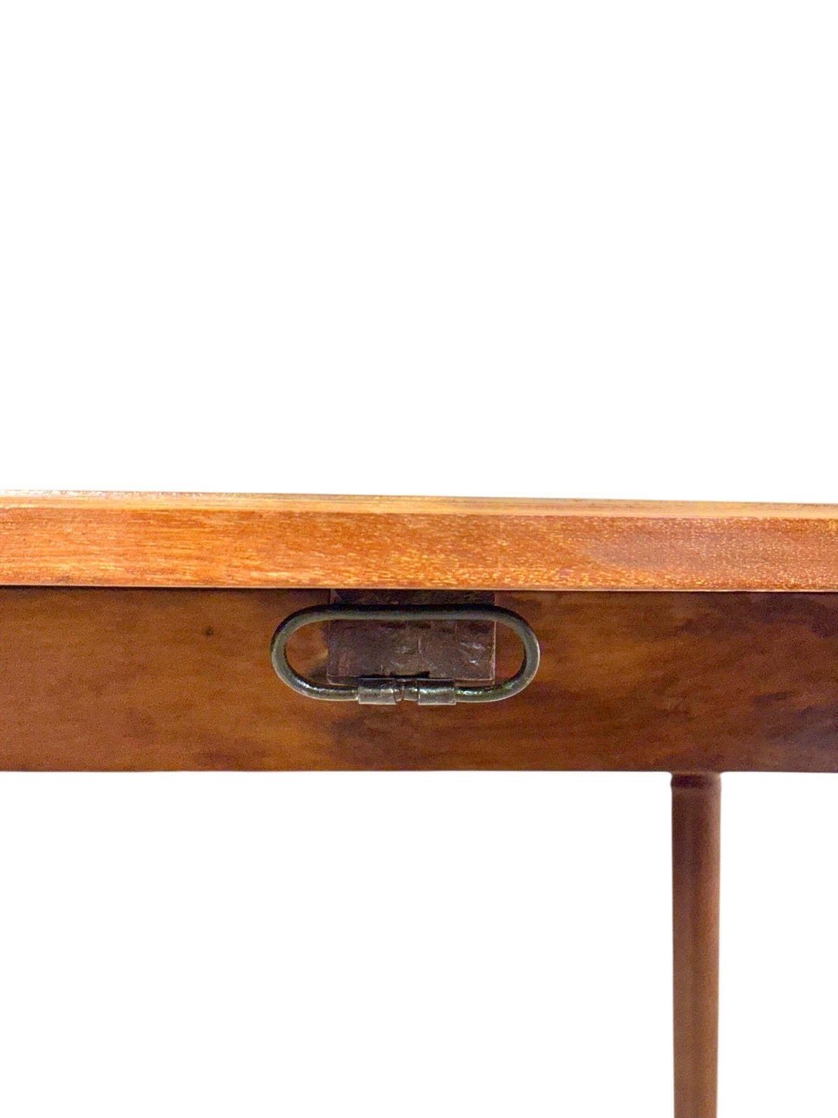 Early 19th Century French Cherrywood Drop Leaf Table On Gilt Bronze Casters photo for sale