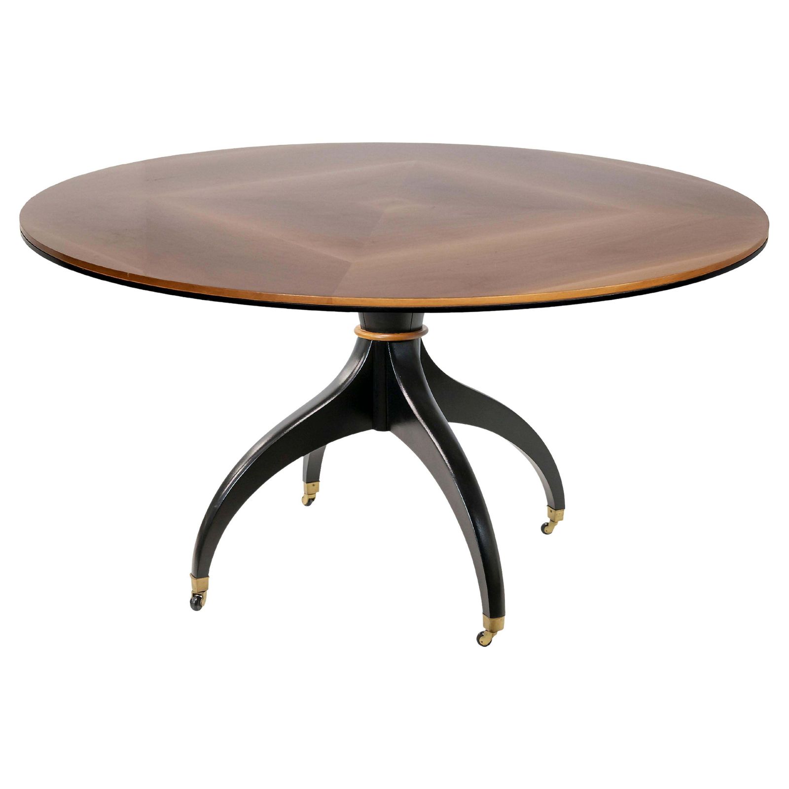 Italian Mid Century Giorgetti Round Dining Table From 1980's