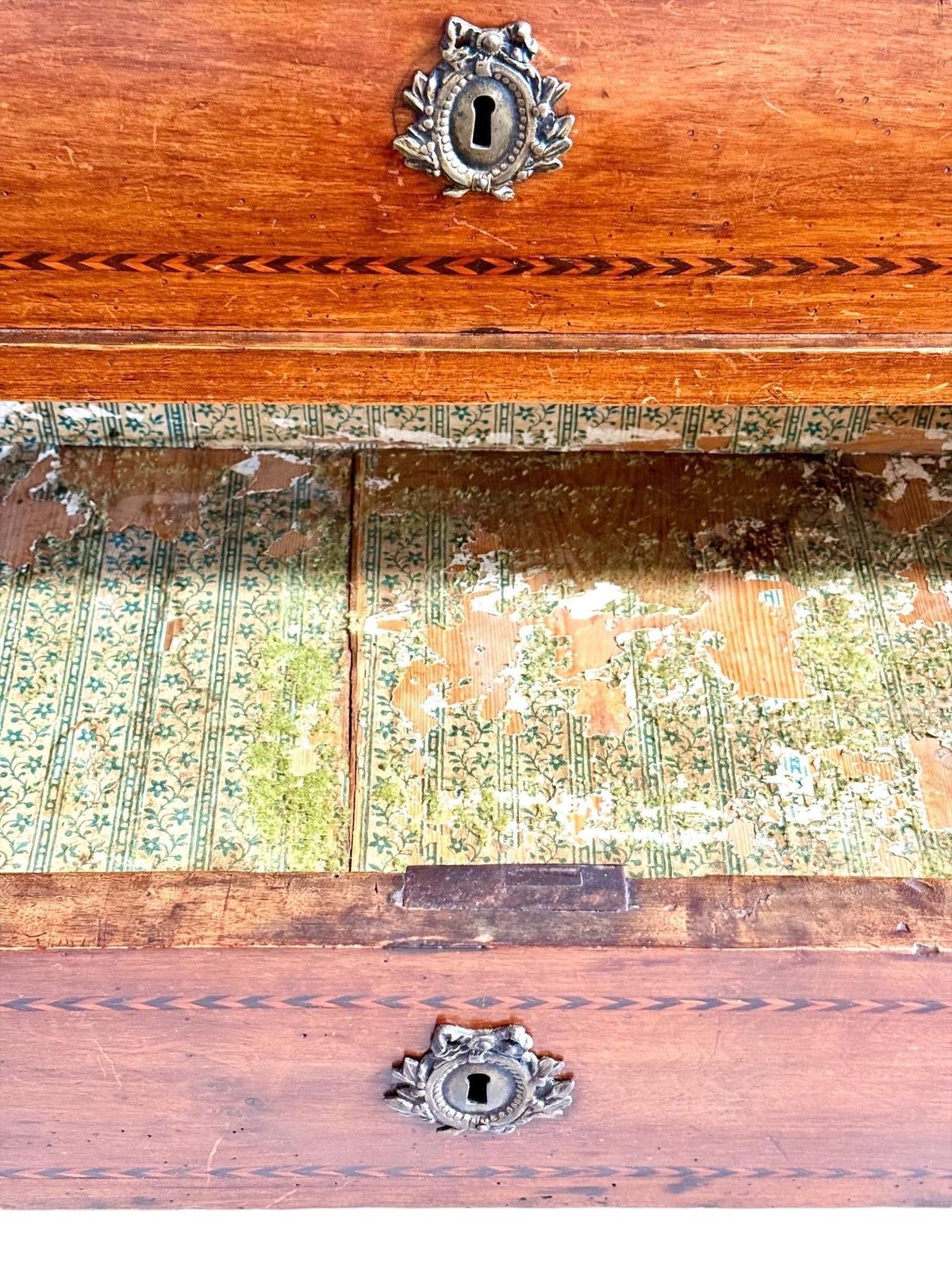 Louis XVI Period Marquetry Inlaid Cherrywood Commode, Late 18th Century photo vintage