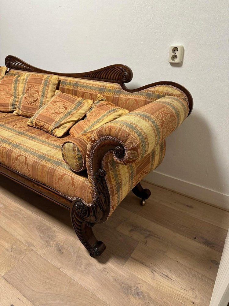 photo for sale Antique Regency Mahogany Three Seater Sofa