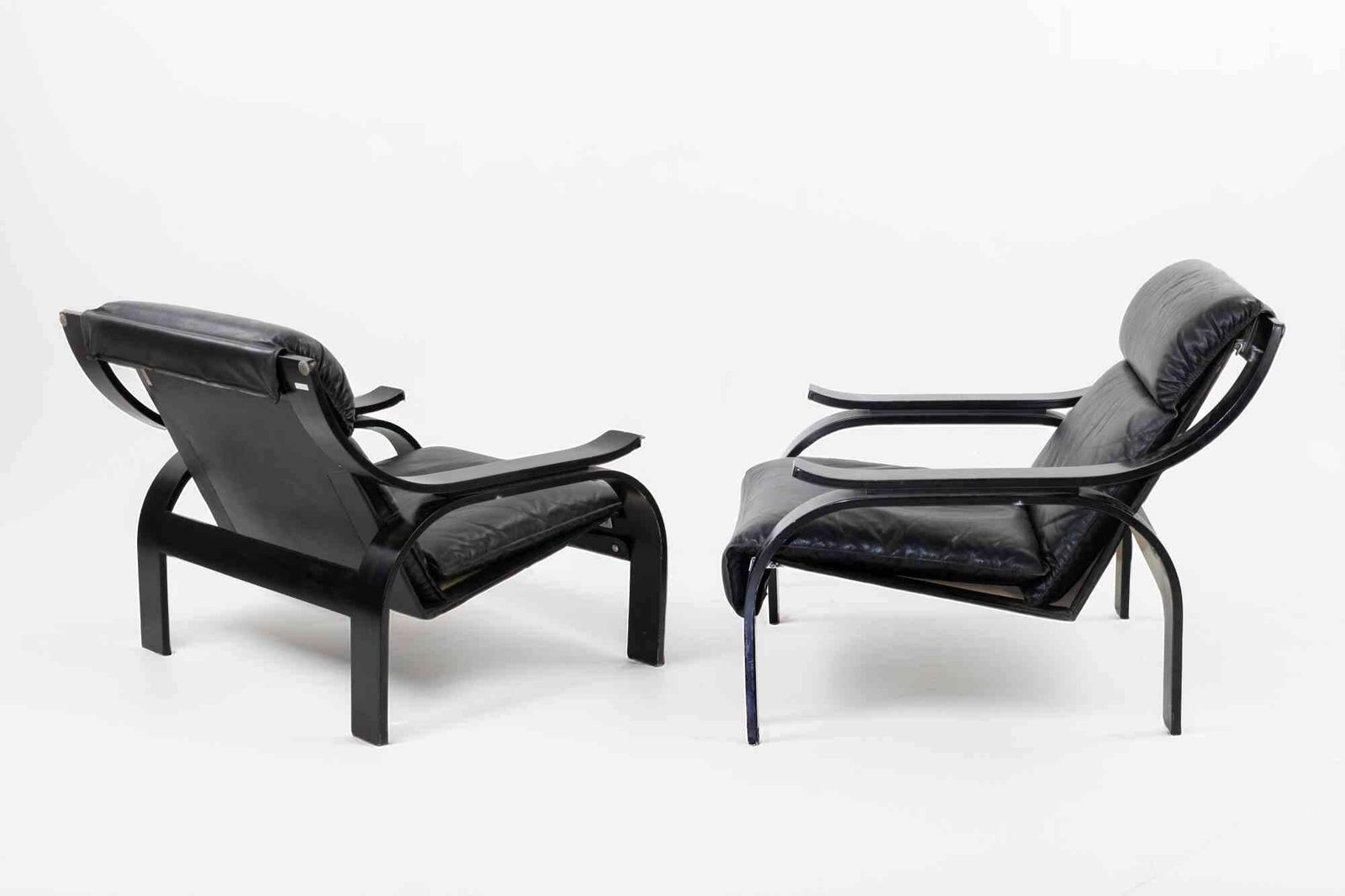 Pair Of Armchairs Model "Woodline" By Marco Zanuso For Arflex, Italy 1964 photo furniture