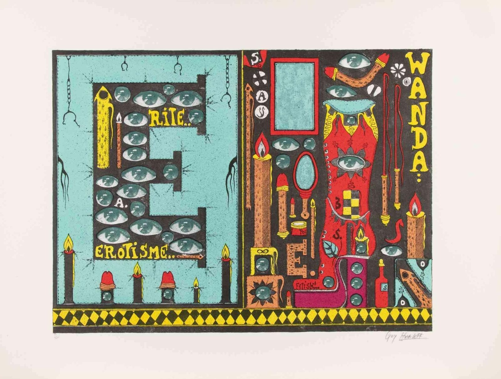 Guy Harloffrite… érotisme… Wanda   Screenprint By Guy Harloff   1970s1970s