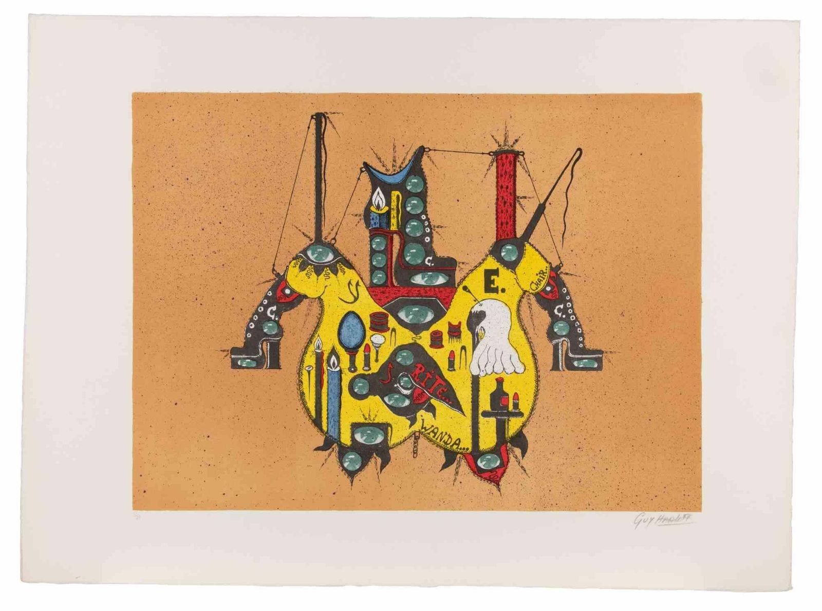 Guy Harloffuntitled  Screenprint By Guy Harloff   1970s1970s photo furniture