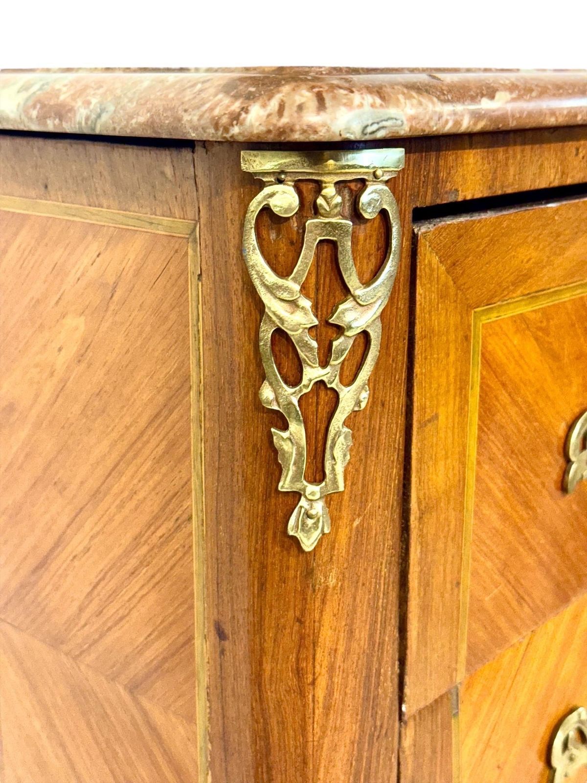 photo for sale French Louis XV Transition Marble Top Commode Sauteuse, Late 18th Century