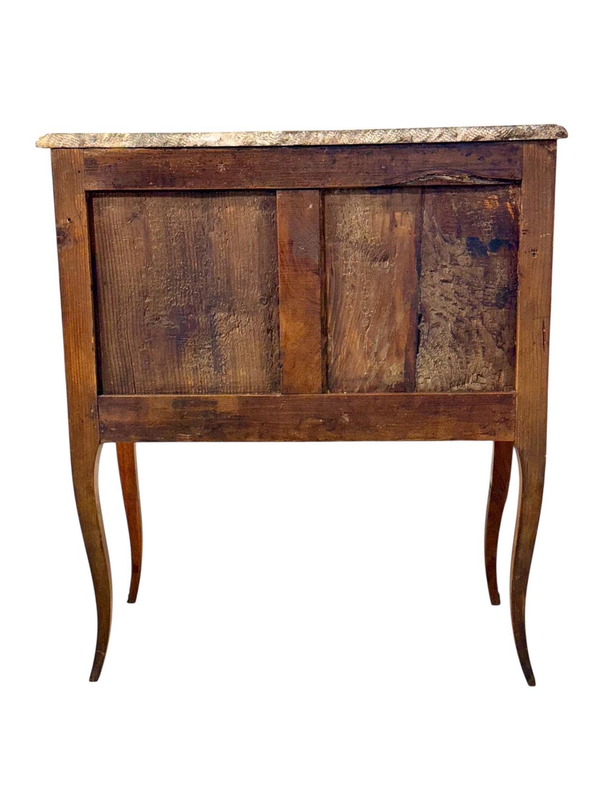 2999.0 French Louis XV Transition Marble Top Commode Sauteuse, Late 18th Century photo