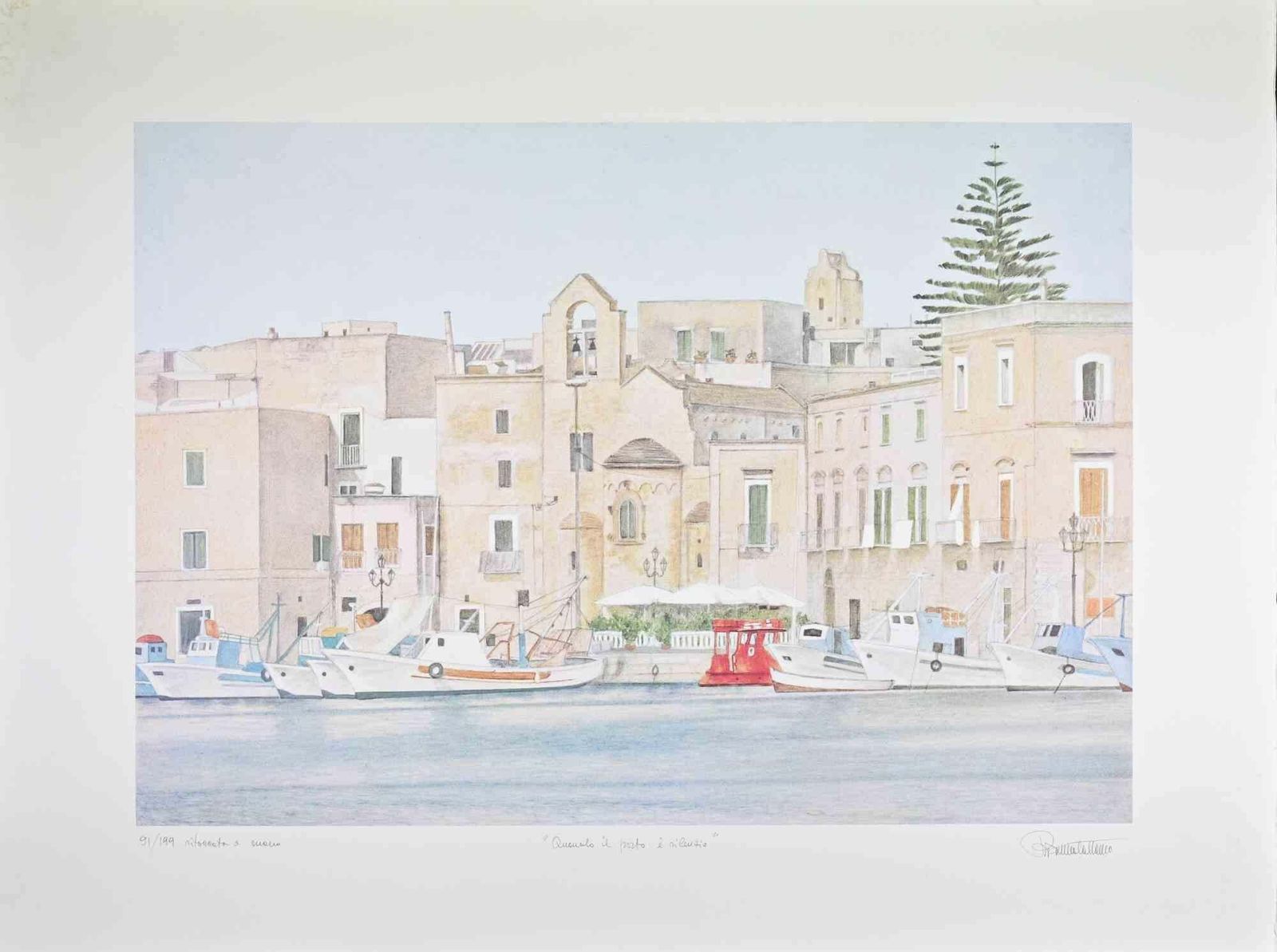 Rosanna Cattaneowhen The Port Is Silent   Lithograph By Rosanna Cattaneo   1990s1990s