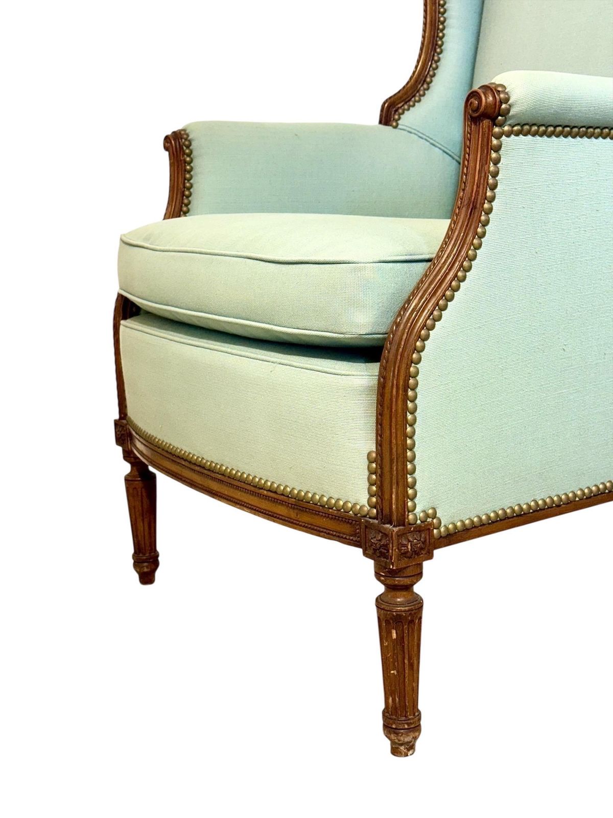 Furniture Pair Of Louis XVI Style Bergères à Oreilles, 19th Century photo