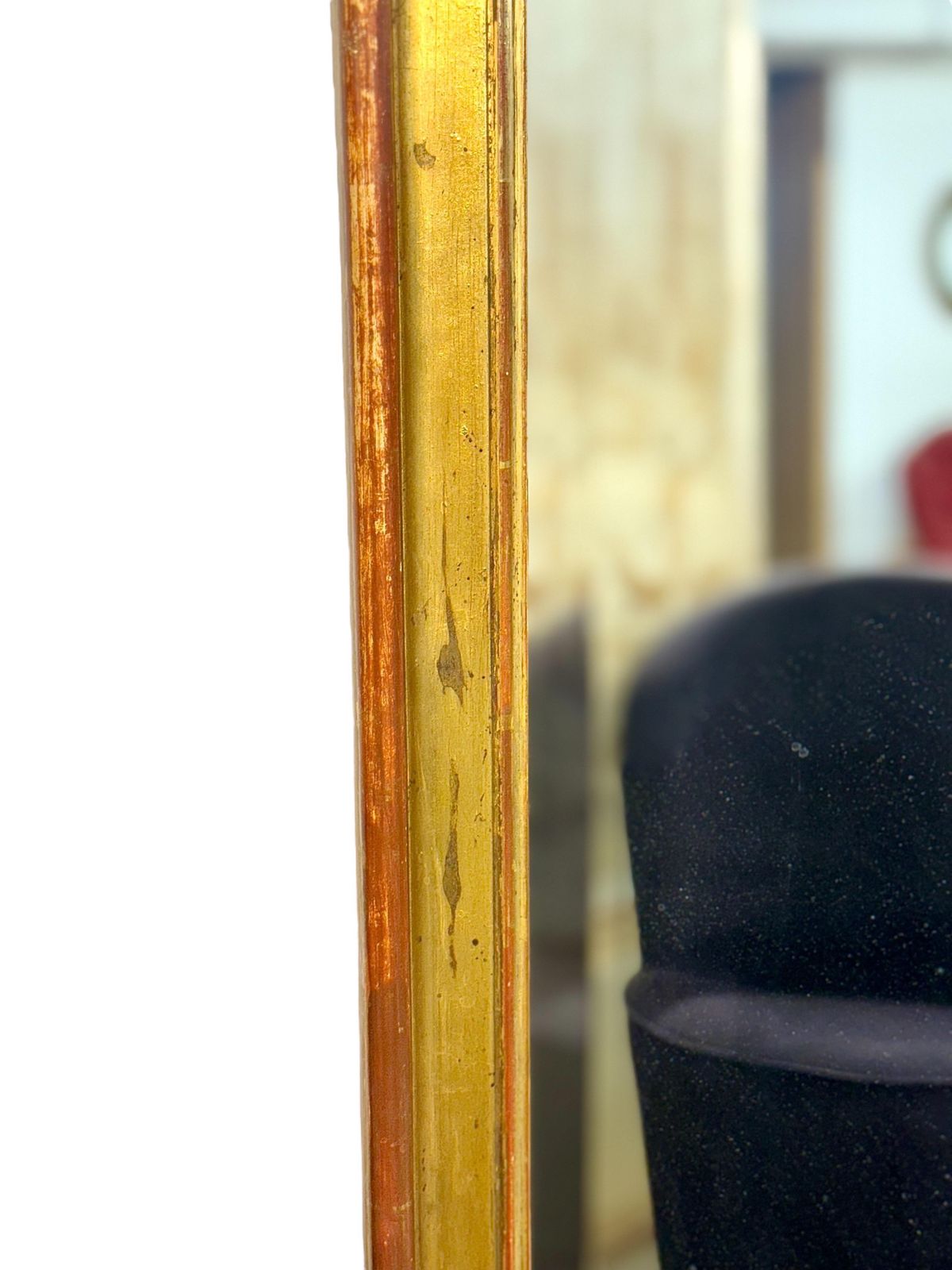Late 19th Century Giltwood Mirror With Beveled Mercury Glass photo Home Decor