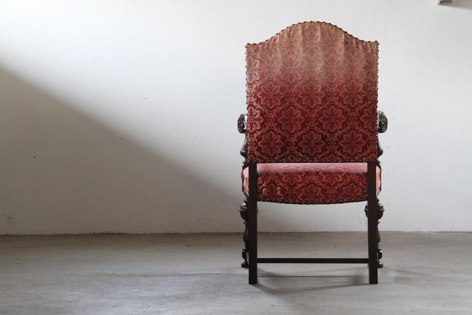 1936.0 Vintage 19th Century Danish Baroque Oak Armchair   Louis XV Style photo