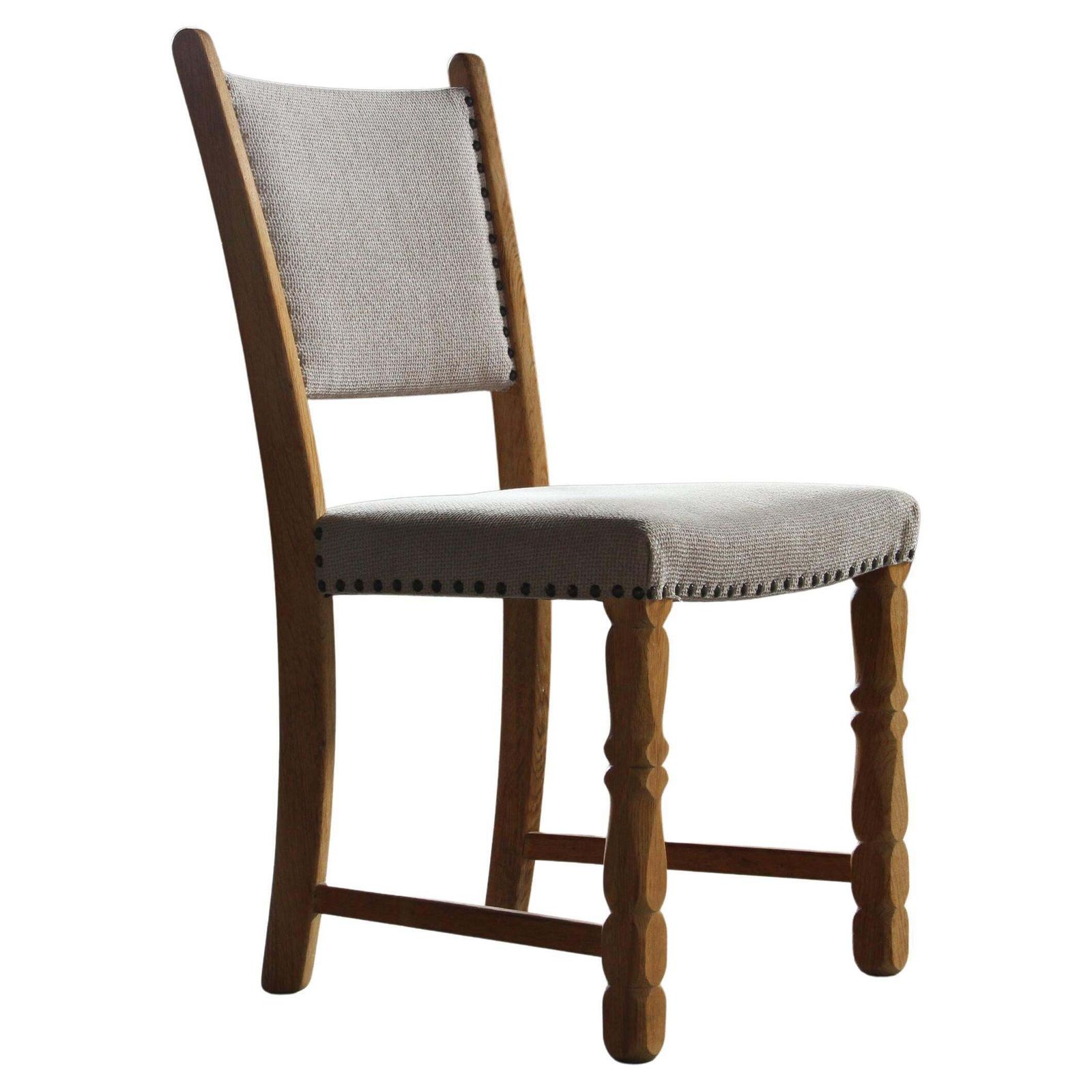 Set Of Six Vintage Danish Oak Dining Chairs, Henning Kjærnulf Style, 1960s