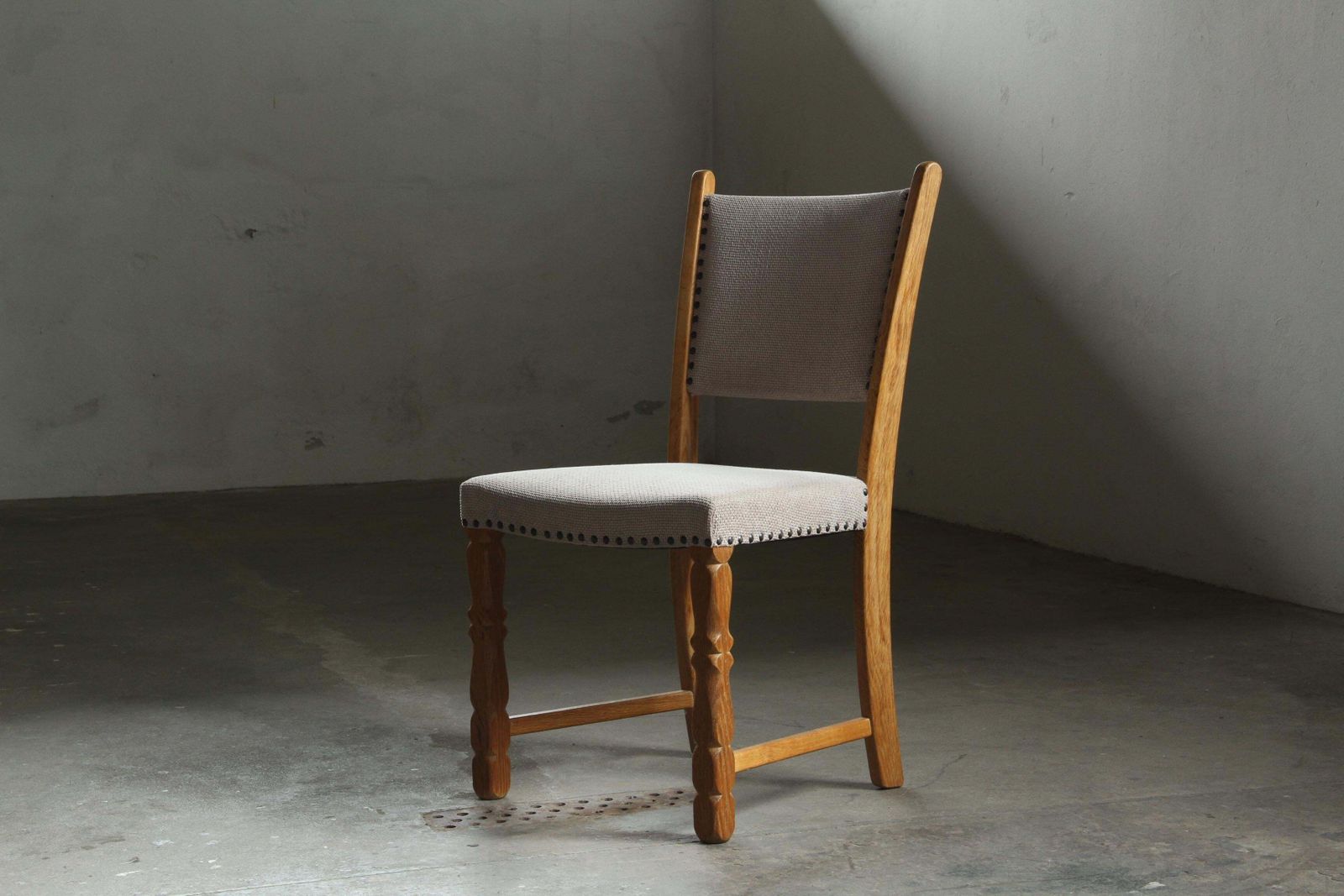 Set Of Six Vintage Danish Oak Dining Chairs, Henning Kjærnulf Style, 1960s photo for sale