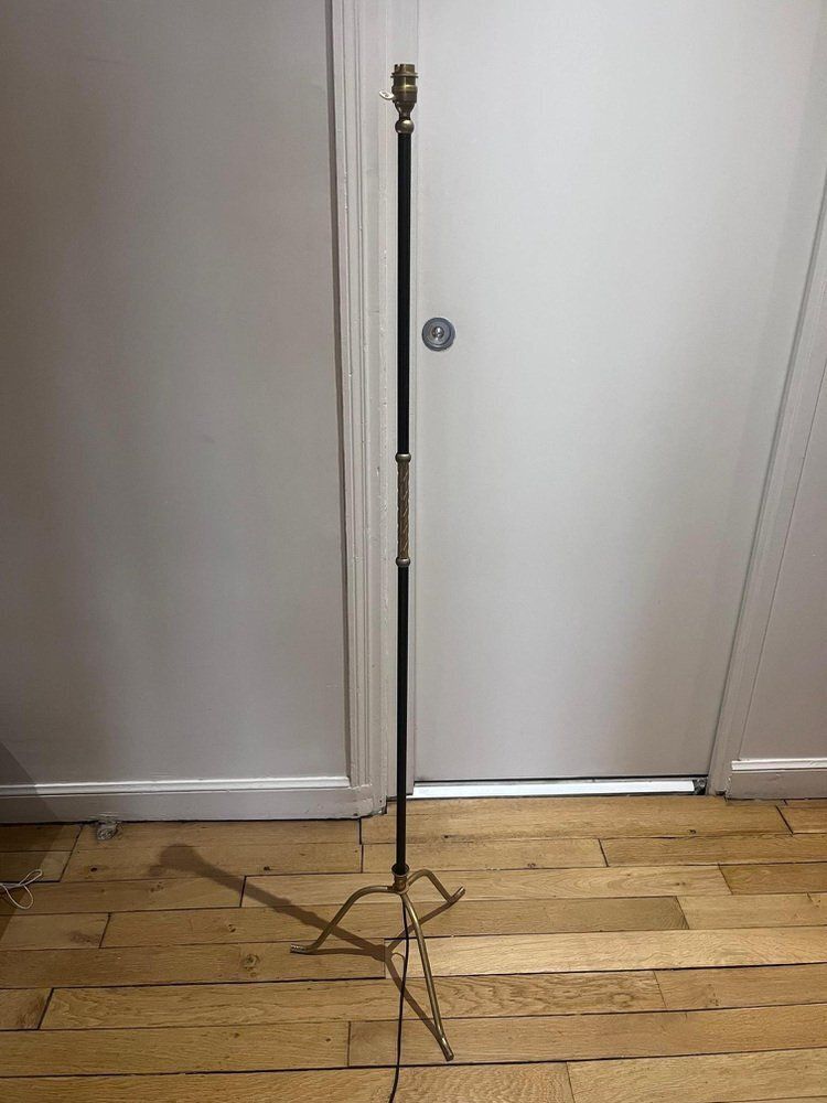 photo for sale Floor Lamp In Brass & Metal, 1950s