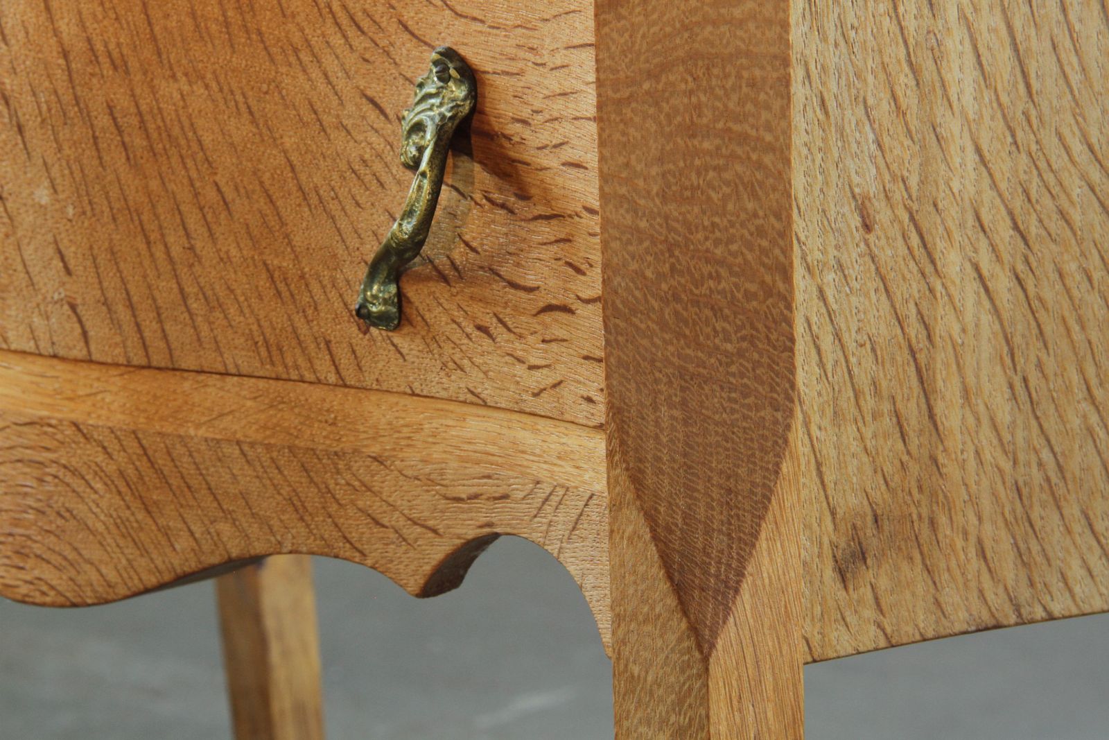 2623.0 Vintage 1960s Danish Modern Oak Nightstands   Henning Kjærnulf Baroque Style photo