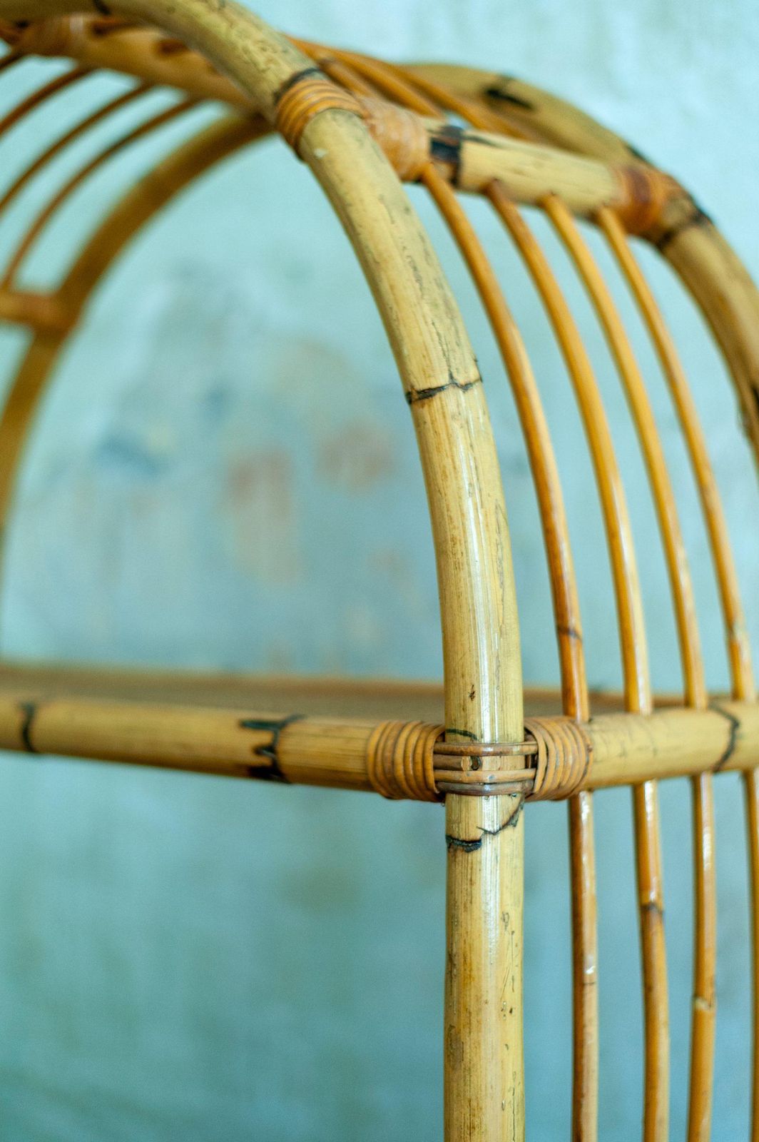 photo for sale Pair Of Rattan Bookshelf – 1980s
