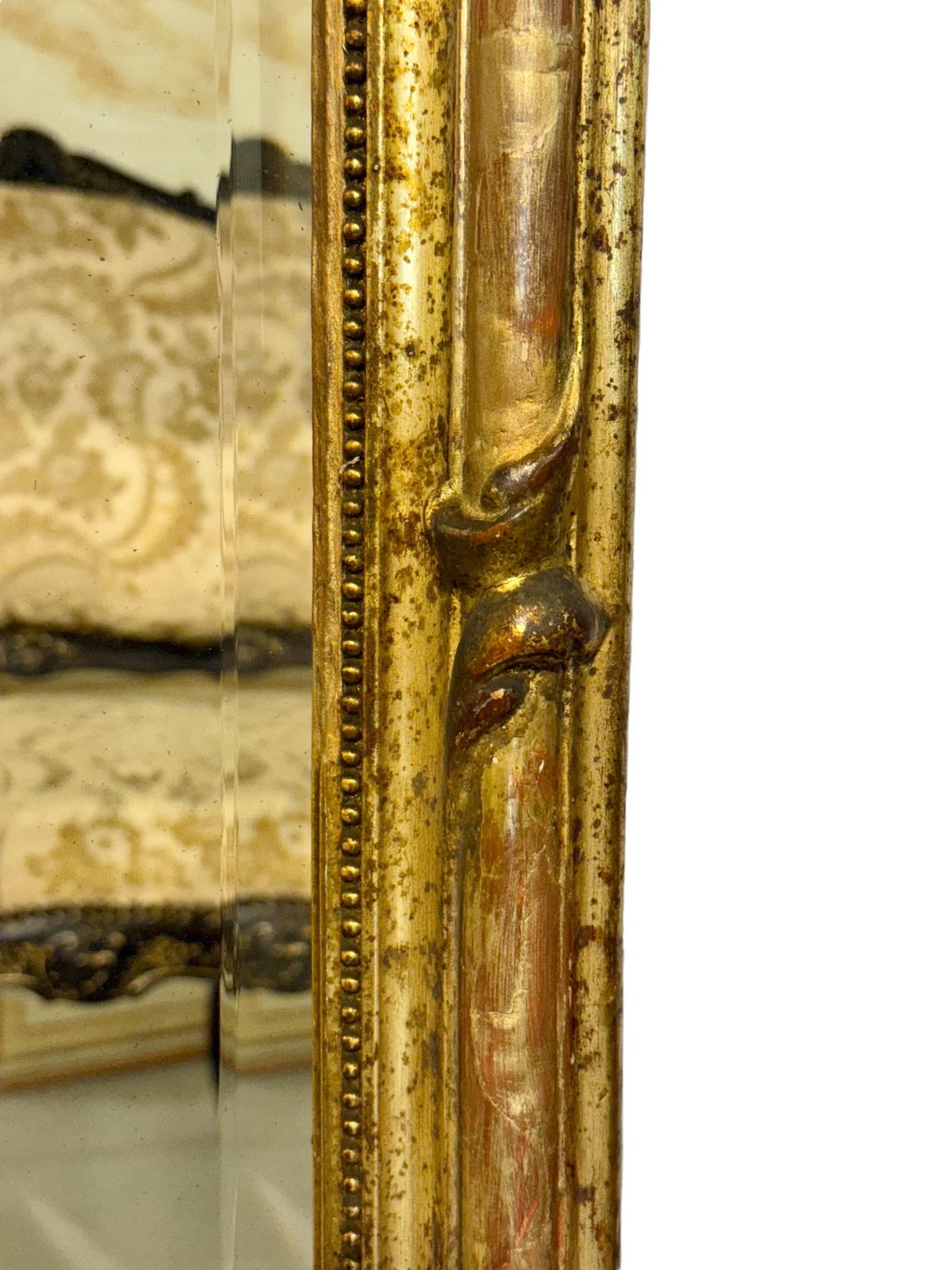 French Giltwood Trumeau Mirror With Beveled Glass, Signed Crassous Fils 1919 photo 3886.0