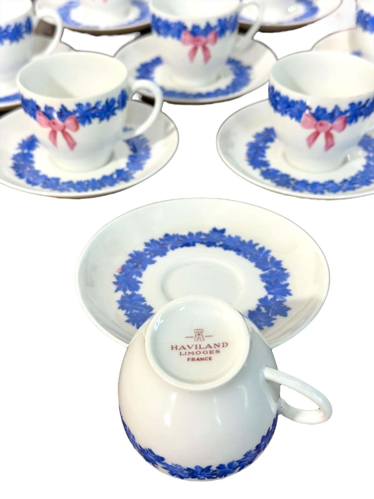 Haviland Limoges Coffee Service With Blue And Pink Floral Motifs photo Home Decor
