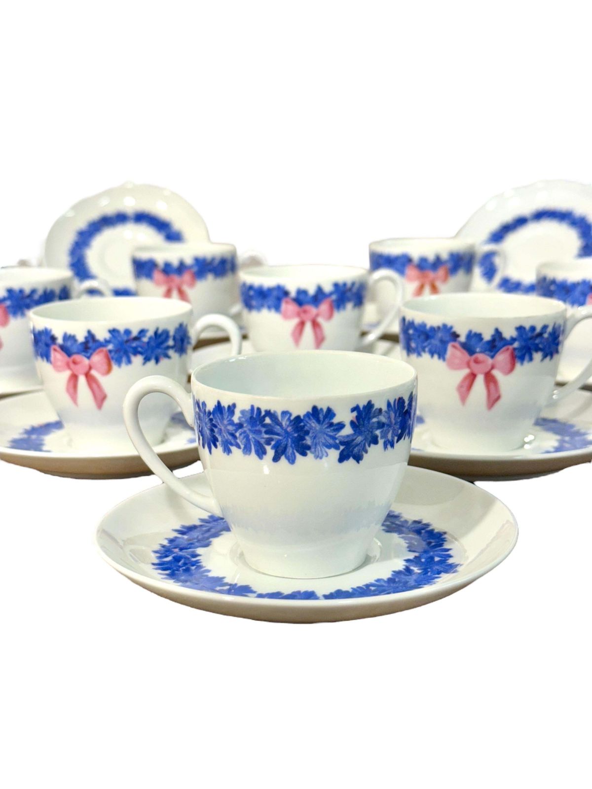 Haviland Limoges Coffee Service With Blue And Pink Floral Motifs photo buy