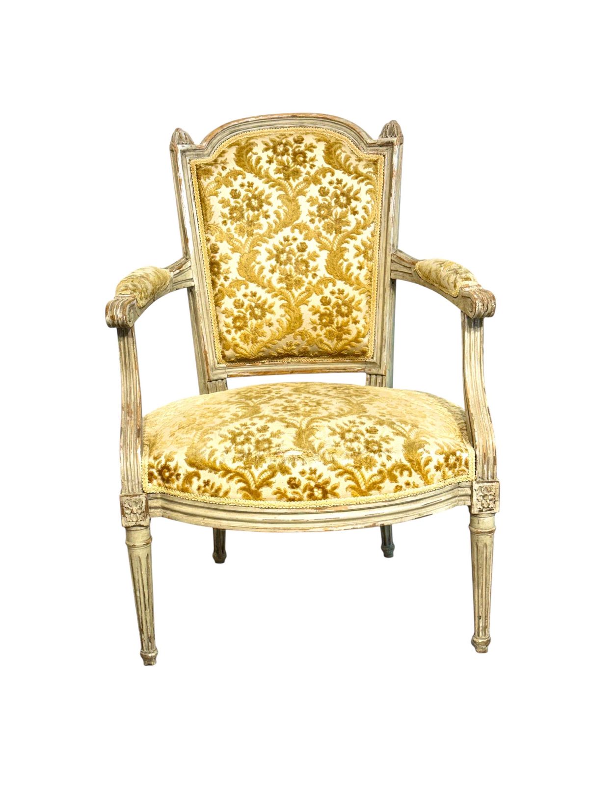 19th Century Louis XVI Style Armchair With Chapeau De Gendarme Backrest photo furniture